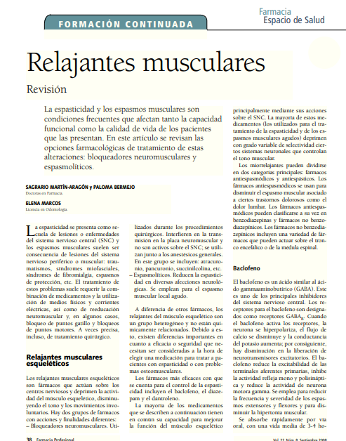 Relajantes musculares